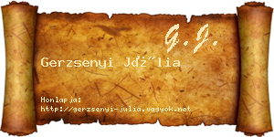 Gerzsenyi Júlia névjegykártya
